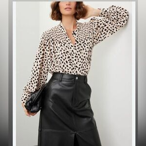 Thakoon Elegant Black and Beige Patterned Women's Top